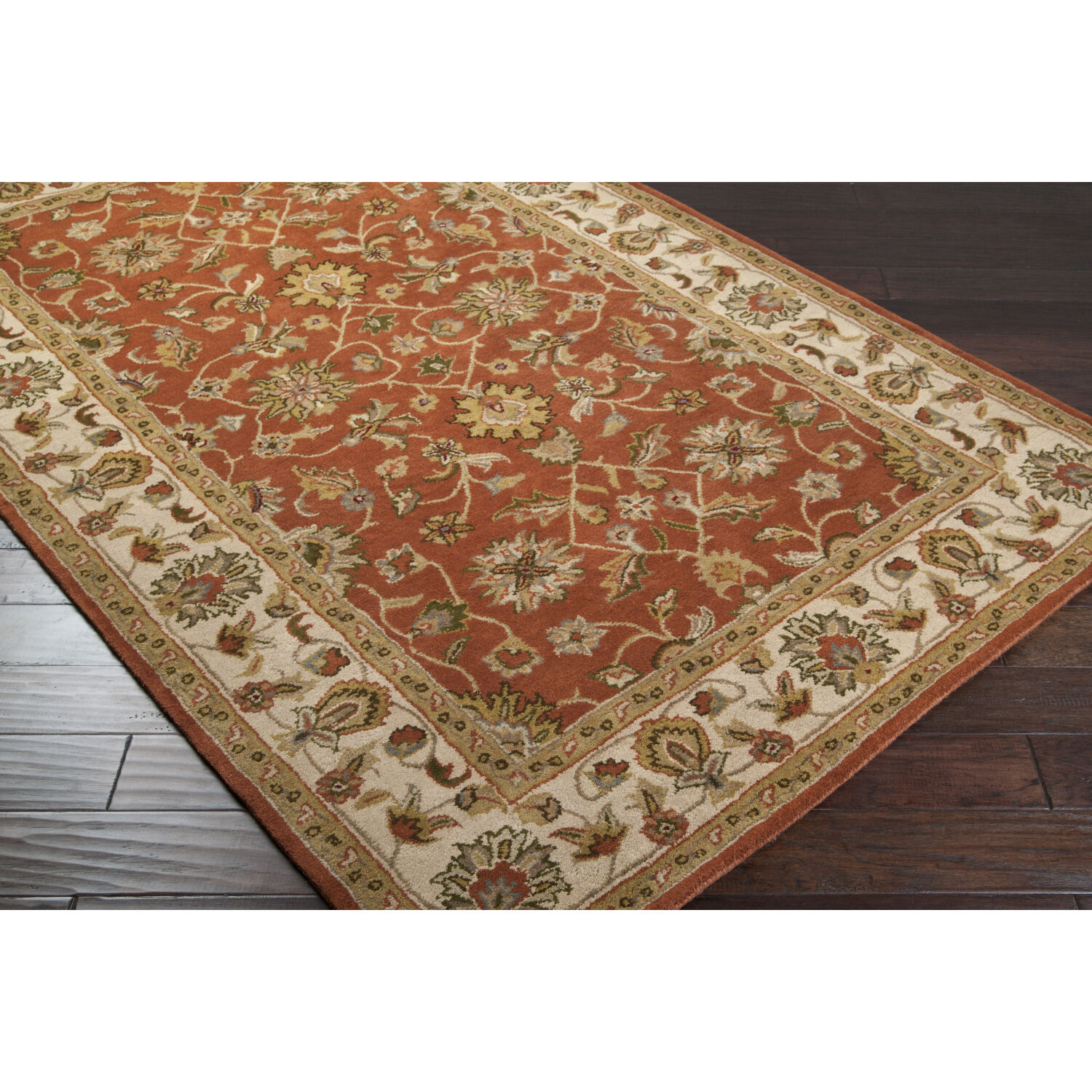 Crowne 96 X 96 inch Burnt Orange Handmade Rug, Wool