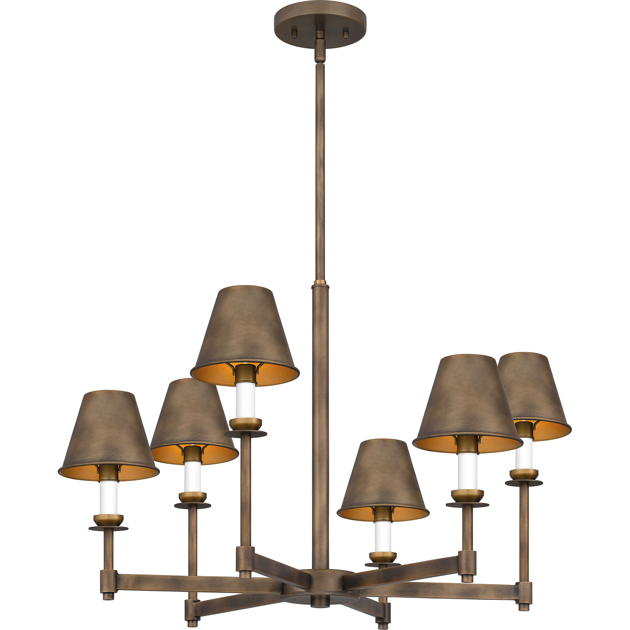 Cross 6 Light 26 inch Statuary Bronze Chandelier Ceiling Light