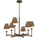 Cross 6 Light 26 inch Statuary Bronze Chandelier Ceiling Light