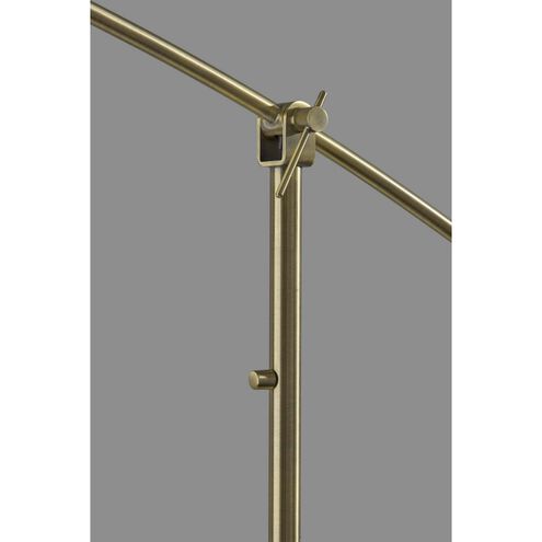 Leroy 66 inch 150.00 watt Black and Antique Brass Arc Floor Lamp Portable Light