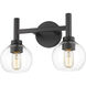 Sutton 2 Light 15.75 inch Matte Black Vanity Wall Light