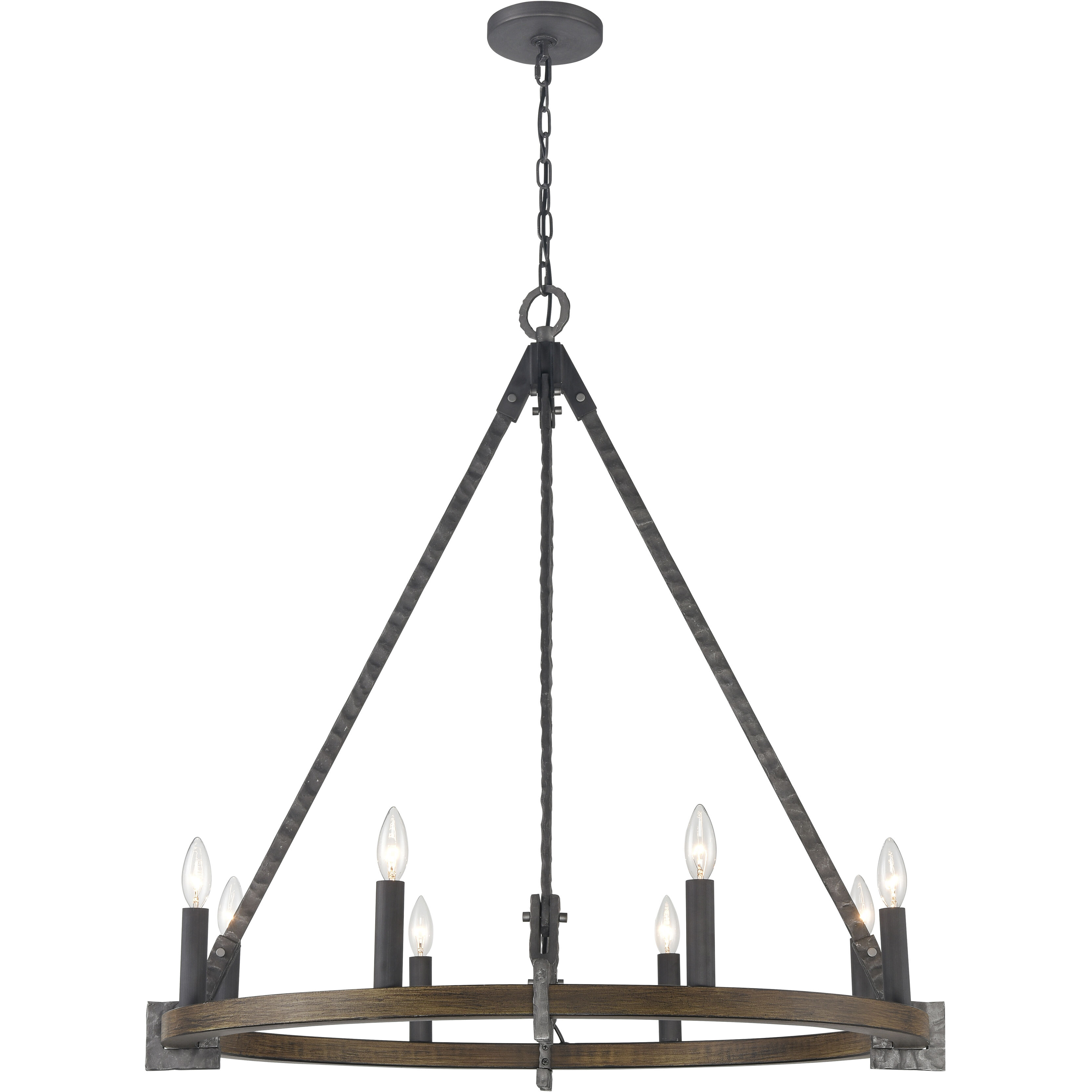 Harwell 8 Light 34.75 inch Antique Millwood Chandelier Ceiling Light