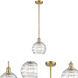 Ballston Deco Swirl 1 Light 8 inch Satin Gold Pendant Ceiling Light, Ballston