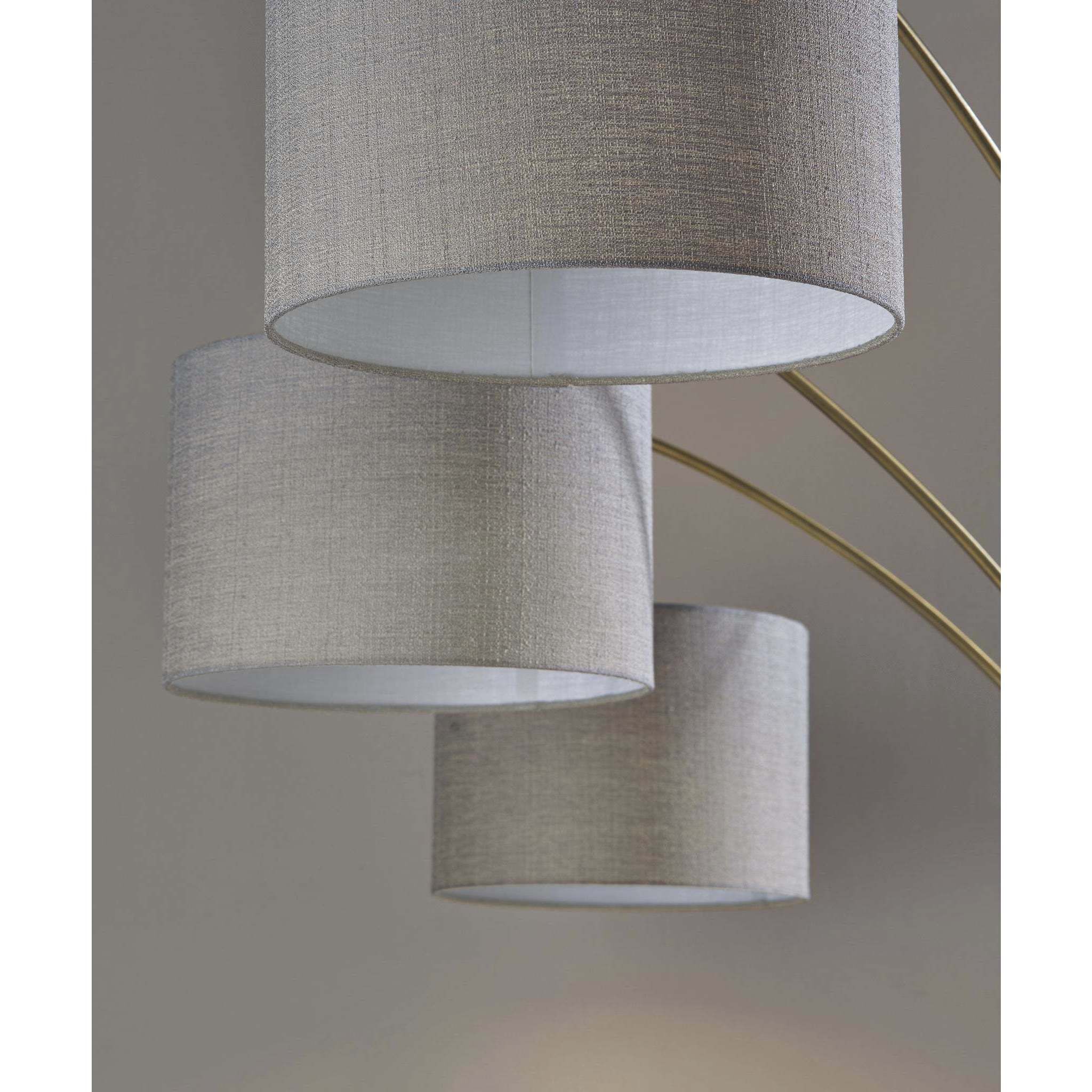 Bergen 82 inch 60.00 watt Black and Antique Brass Arc Floor Lamp Portable Light