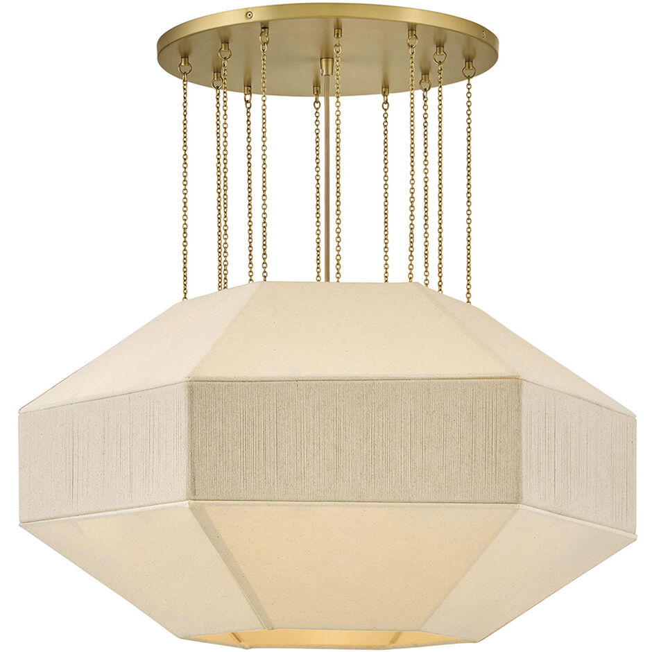 Lisa McDennon Lyla 6 Light 32.25 inch Lacquered Brass Chandelier Ceiling Light, Drum
