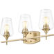Joliet Vanity Wall Light in Burnished Brass