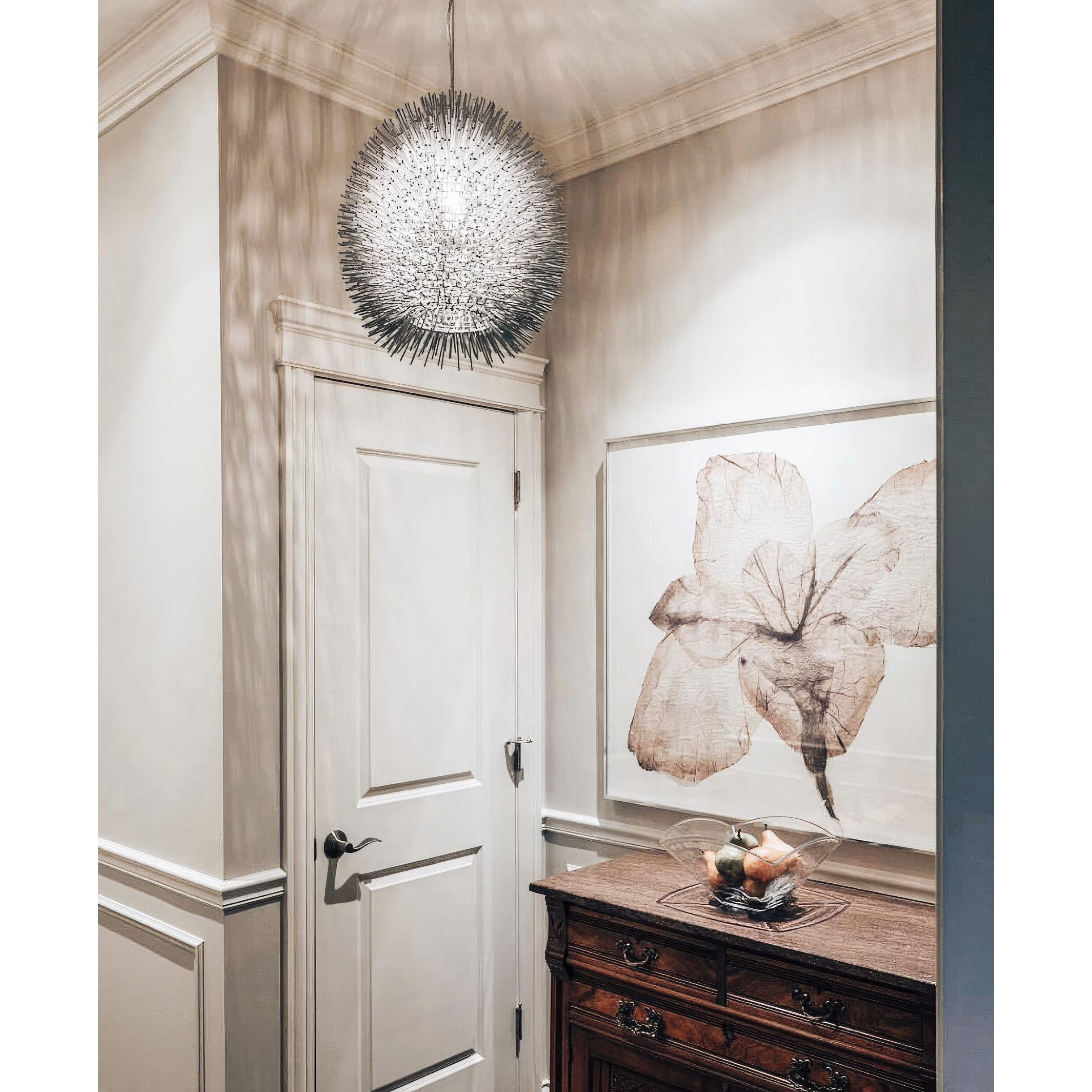 Urchin 1 Light 13 inch Painted Chrome Pendant Ceiling Light