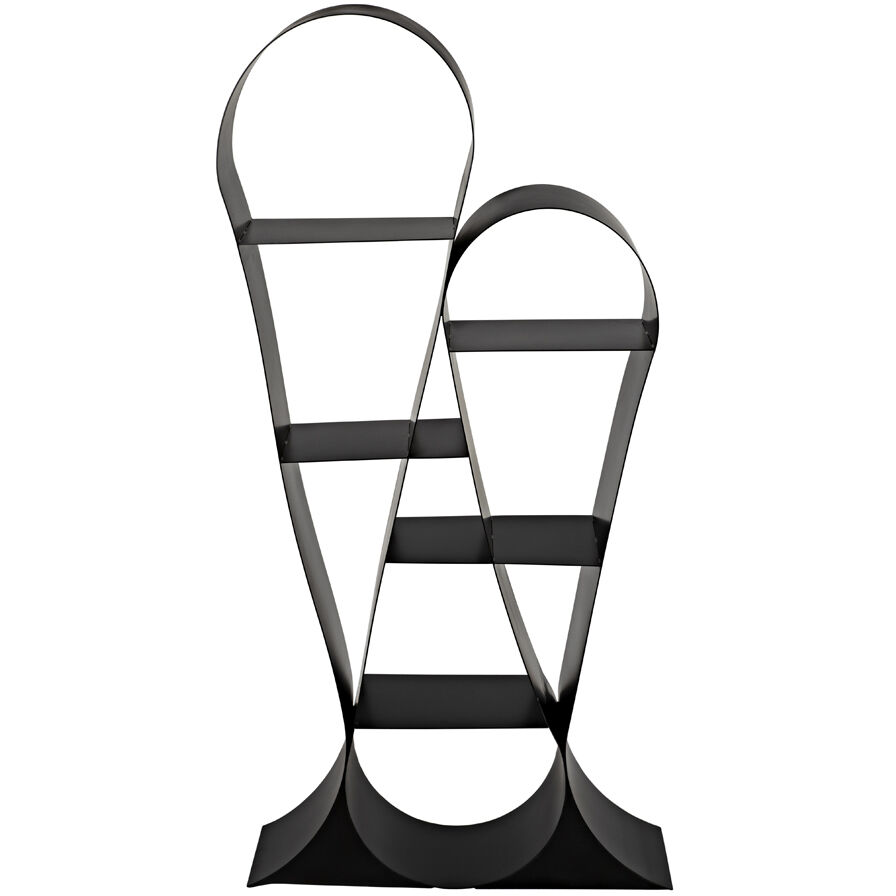 Zaha Matte Black Bookcase