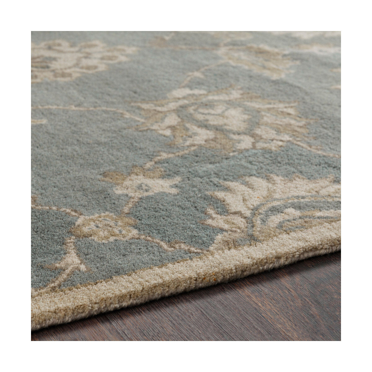 Caesar 72 X 72 inch Medium Gray/Ivory/Olive/Brown Handmade Rug in 6 Ft Square, Square