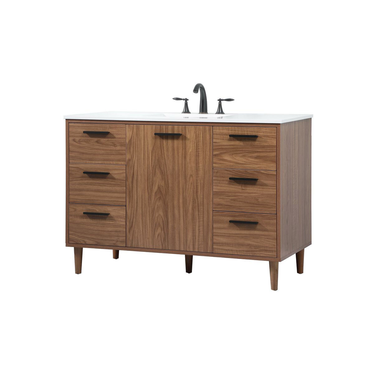 Baldwin 48 X 22 X 34 inch Walnut Brown Vanity Sink Set