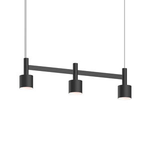 Systema Staccato LED 29 inch Satin Black Linear Pendant Ceiling Light, Drum Shades