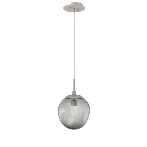 Aster LED LED 10 inch Beige Silver Pendant Ceiling Light in 3000K LED, Metallic Beige Silver, Floret Inner - Smoke Outer