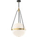 Alora Mood Harmony Pendant Ceiling Light in Brushed Gold, Glossy Opal Glass