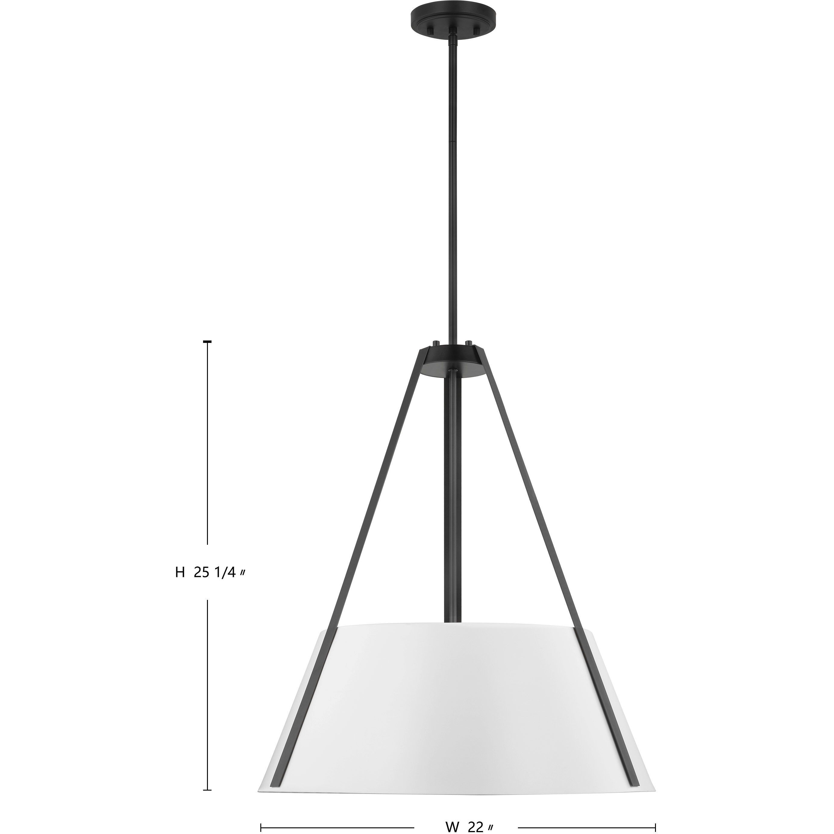 Brewster 3 Light 22 inch Black Pendant Ceiling Light
