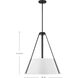 Brewster 3 Light 22 inch Black Pendant Ceiling Light