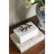 Anita 7.1 inch Natural White and Black and Gold Decorative Storage Box