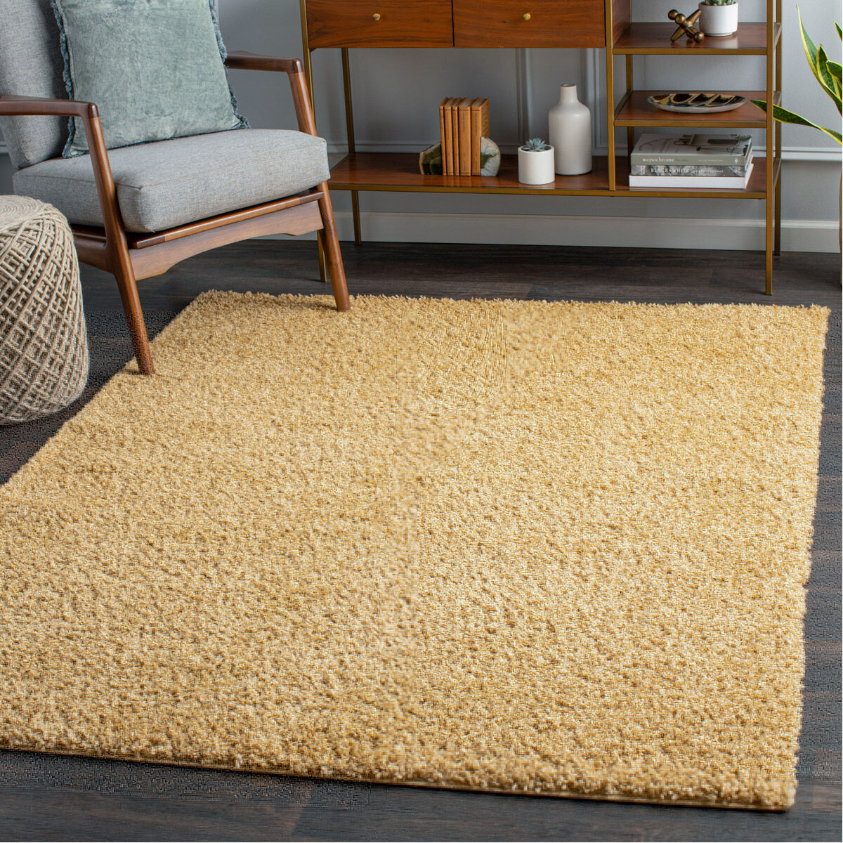 Bliss Shag 36 X 24 inch Wheat Rug in 2 x 3
