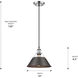 Yep Orwell Pendant Ceiling Light in Pewter, Rubbed Bronze, Medium