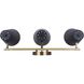 Harken 3 Light 24.5 inch Black/Gold Vanity Light Wall Light