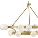 Selene LED 48 inch Lacquered Brass Chandelier Ceiling Light in Swirled, Multi Tier