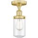 Dover 1 Light 6.5 inch Satin Gold Semi-Flush Mount Ceiling Light