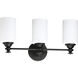 Neighborhood Dardyn 3 Light 21.5 inch Espresso Vanity Light Wall Light in White Frosted Glass
