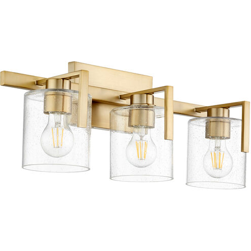 Fort Worth 3 Light 22 inch Aged Brass Vanity Light Wall Light