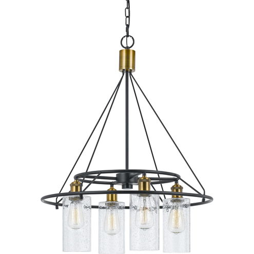 Rexburg 4 Light 24 inch Antique Brass and Black Chandelier Ceiling Light