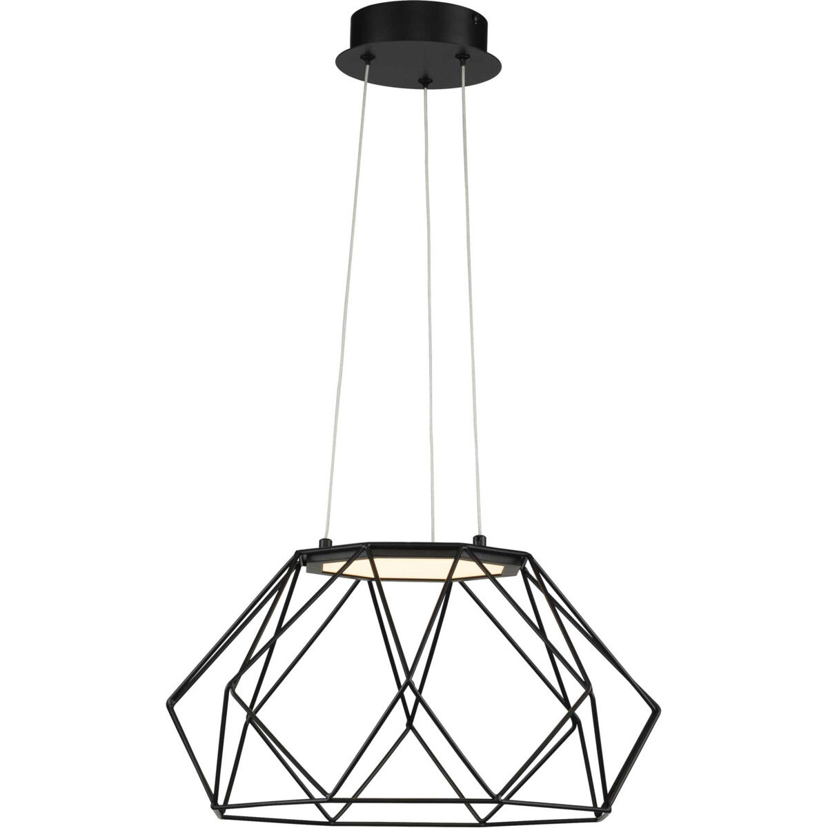 Geodesic LED LED 18 inch Matte Black Pendant Ceiling Light, Progress LED