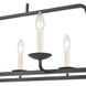 Ellisville 6 Light 34 inch Matte Black Linear Chandelier Ceiling Light