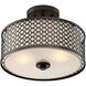 Modern 2 Light 13 inch Oil Rubbed Bronze Semi-Flush Ceiling Light