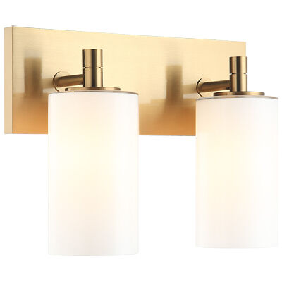 Candela Wall Sconce Wall Light in Aged Gold Brass and Opal Glass