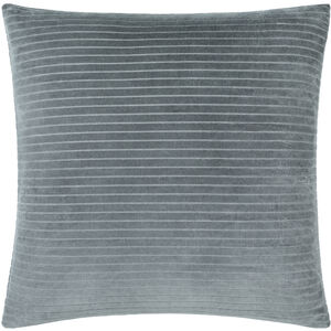 Cotton Velvet Stripes 22 X 22 inch Deep Teal Accent Pillow
