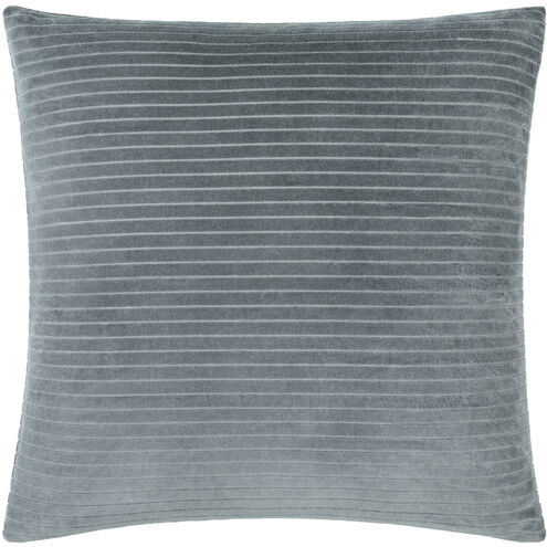Cotton Velvet Stripes 22 X 22 inch Deep Teal Accent Pillow