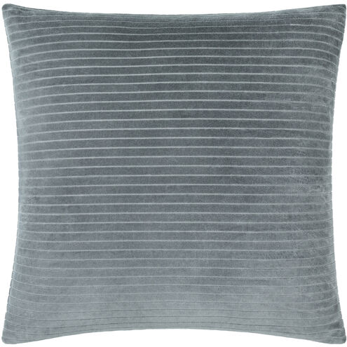 Cotton Velvet Stripes 18 X 18 inch Deep Teal Accent Pillow