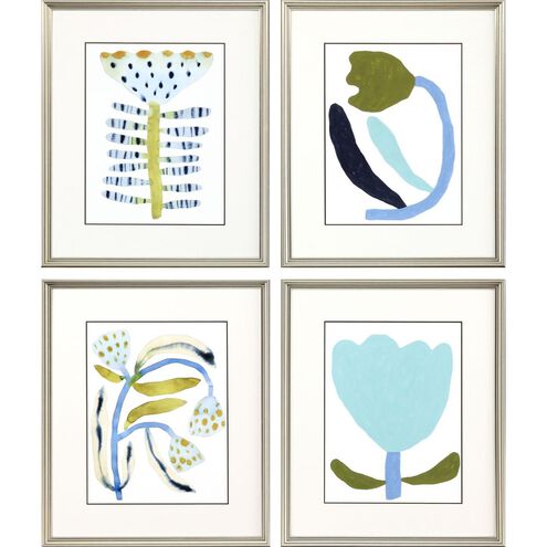 Florals Collection Classic Silver Leaf Wood Framed Art