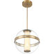 Divinely LED 16.75 inch Celeste Brass Pendant Ceiling Light
