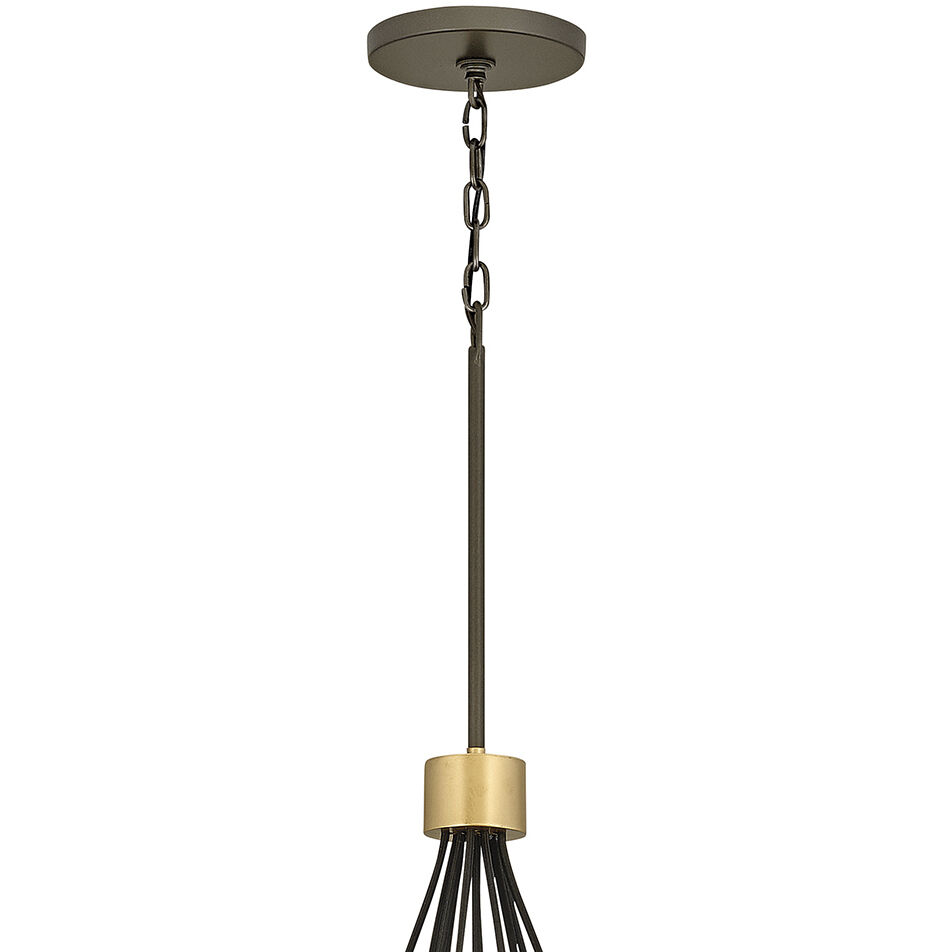 Astrid 11 Light 33.5 inch Metallic Matte Bronze with Deluxe Gold Indoor Chandelier Ceiling Light