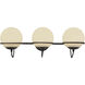 Alora Mood Alba 3 Light 24.13 inch Matte Black Bath Vanity Light Wall Light