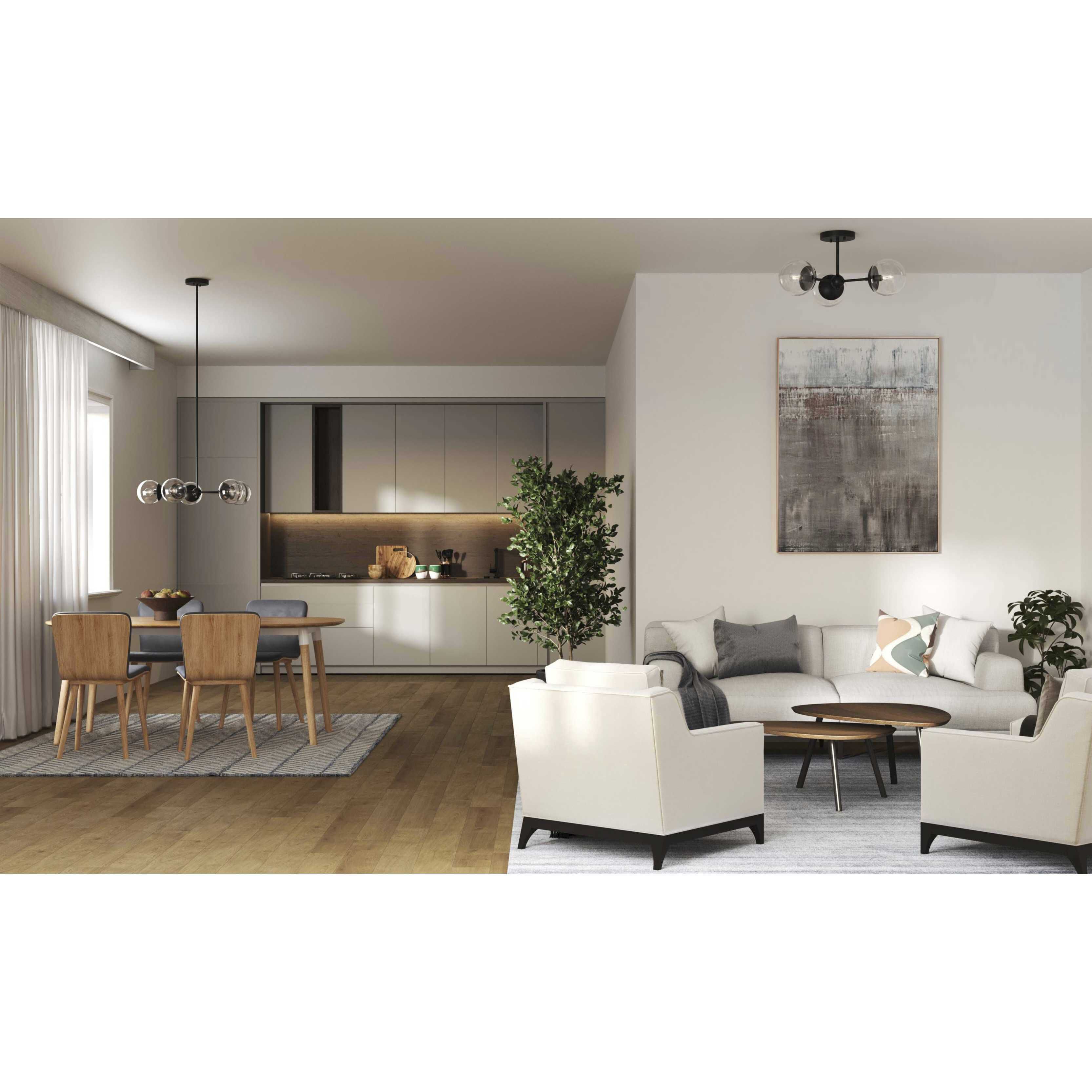 Atwell 3 Light 22 inch Matte Black Semi-Flush Mount Ceiling Light