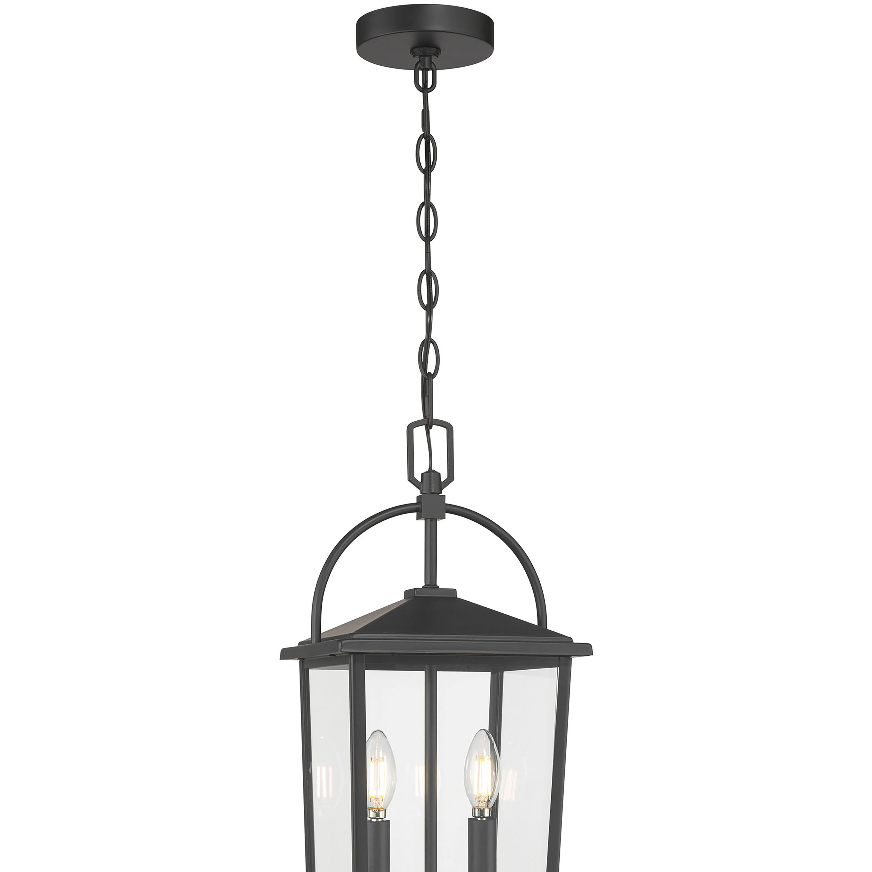 Strathden 2 Light 9 inch Powder Coated Black Outdoor Hanging Lantern