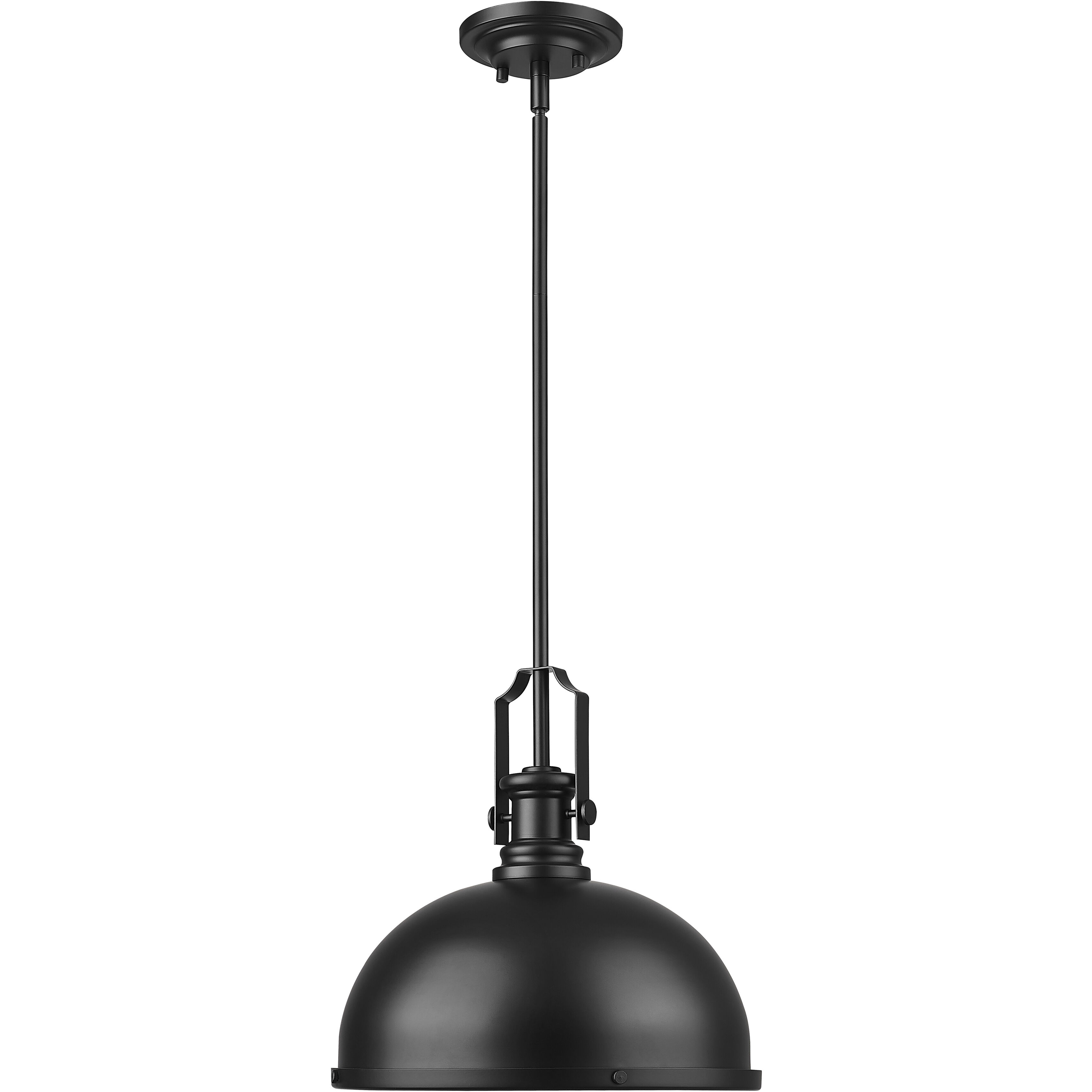 Melange 1 Light 13.25 inch Matte Black Pendant Ceiling Light in Matte Black Steel