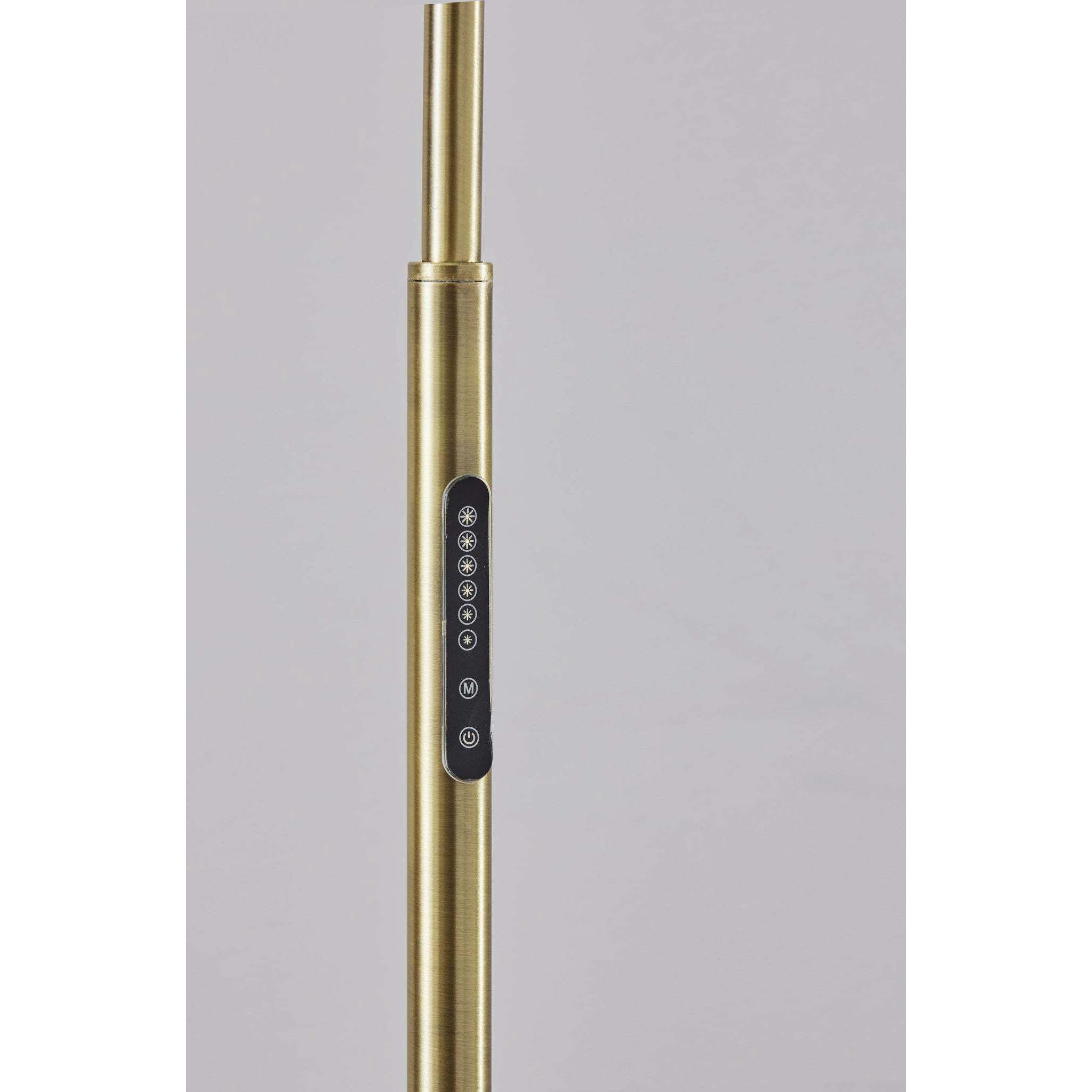 Ronan 78 inch 4.00 watt Antique Brass Arc Floor Lamp Portable Light, with Smart Switch