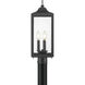 Halston 3 Light 20.5 inch Powder Coated Black Outdoor Post Lantern