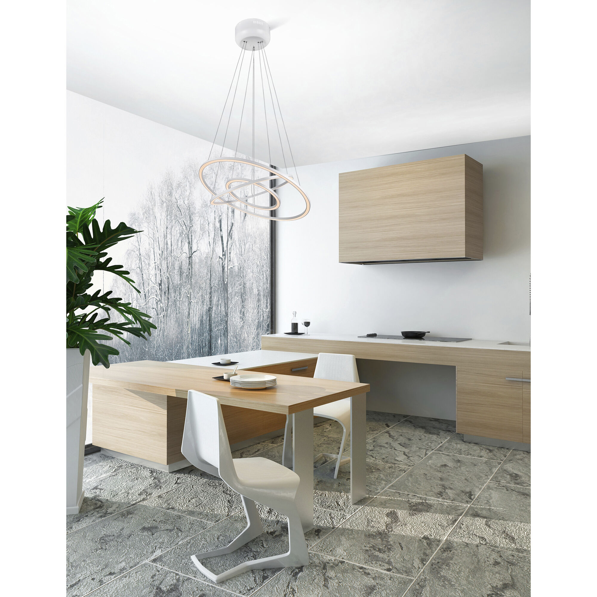 Chalice LED 31 inch White Chandelier Ceiling Light