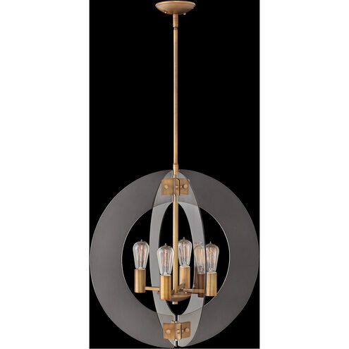Solstice 4 Light 24 inch Heirloom Brass Chandelier Ceiling Light, Single Tier