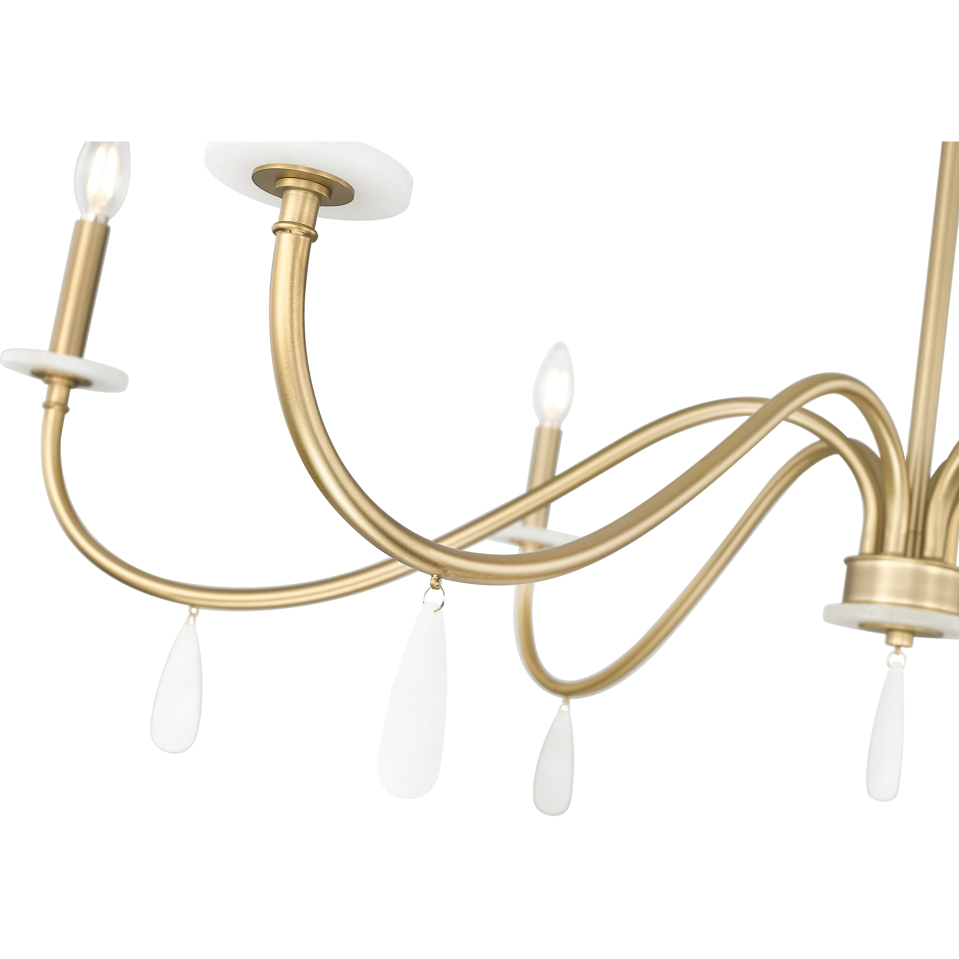 Toussant 6 Light 45 inch Modern Gold Chandelier Ceiling Light