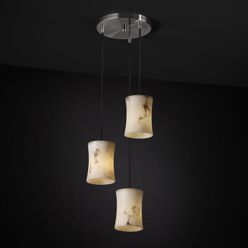 LumenAria 3 Light 5 inch Brushed Nickel Pendant Ceiling Light in Black Cord, Hourglass, Incandescent