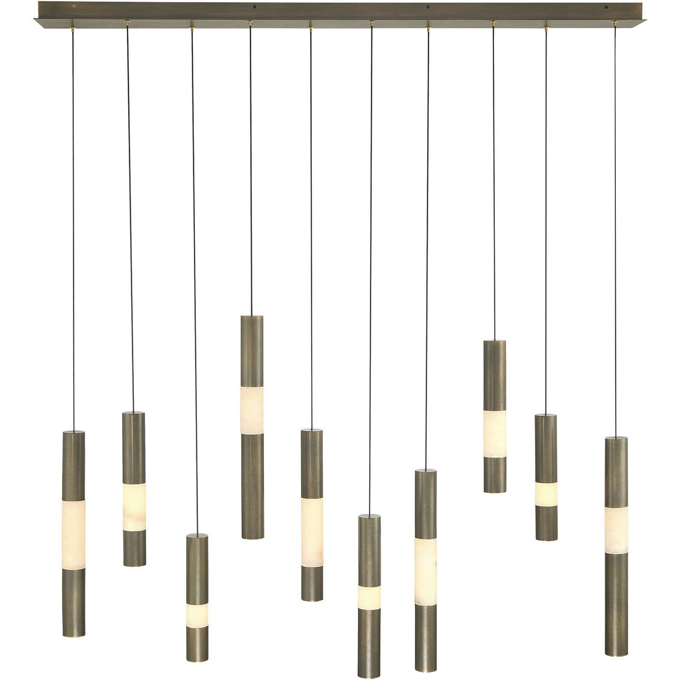Ronda LED 50 inch Weathered Brass Linear Chandelier Ceiling Light