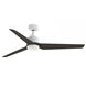 TriAire Custom 56 inch Matte White with Dark Walnut Blades Indoor/Outdoor Smart Ceiling Fan, Kit